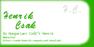 henrik csak business card